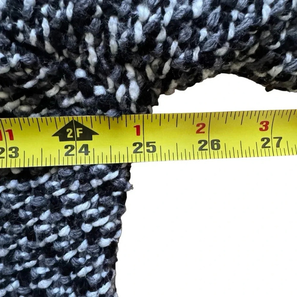 Zara Knit Chunky Black White Grey Open Front Cardigan Sweater M - Picture 9 of 11